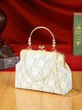 Women's bag 2025 new high-end banquet bag fashionable lace pearl niche qipao bag versatile chain mouth gold bag