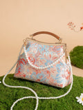 Handbag, finished product, Chinese style Song brocade and Chinese style cheongsam bag, retro Hanfu single shoulder crossbody bag, versatile chain small square bag
