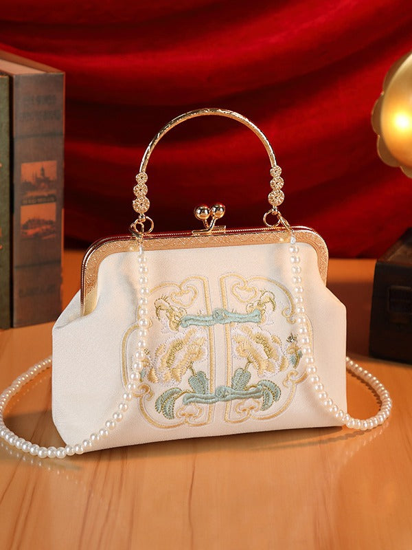 New Chinese style embroidered women's bag, small square bag, bridesmaid's buckle handbag, simple and elegant, niche Hanfu qipao, bride
