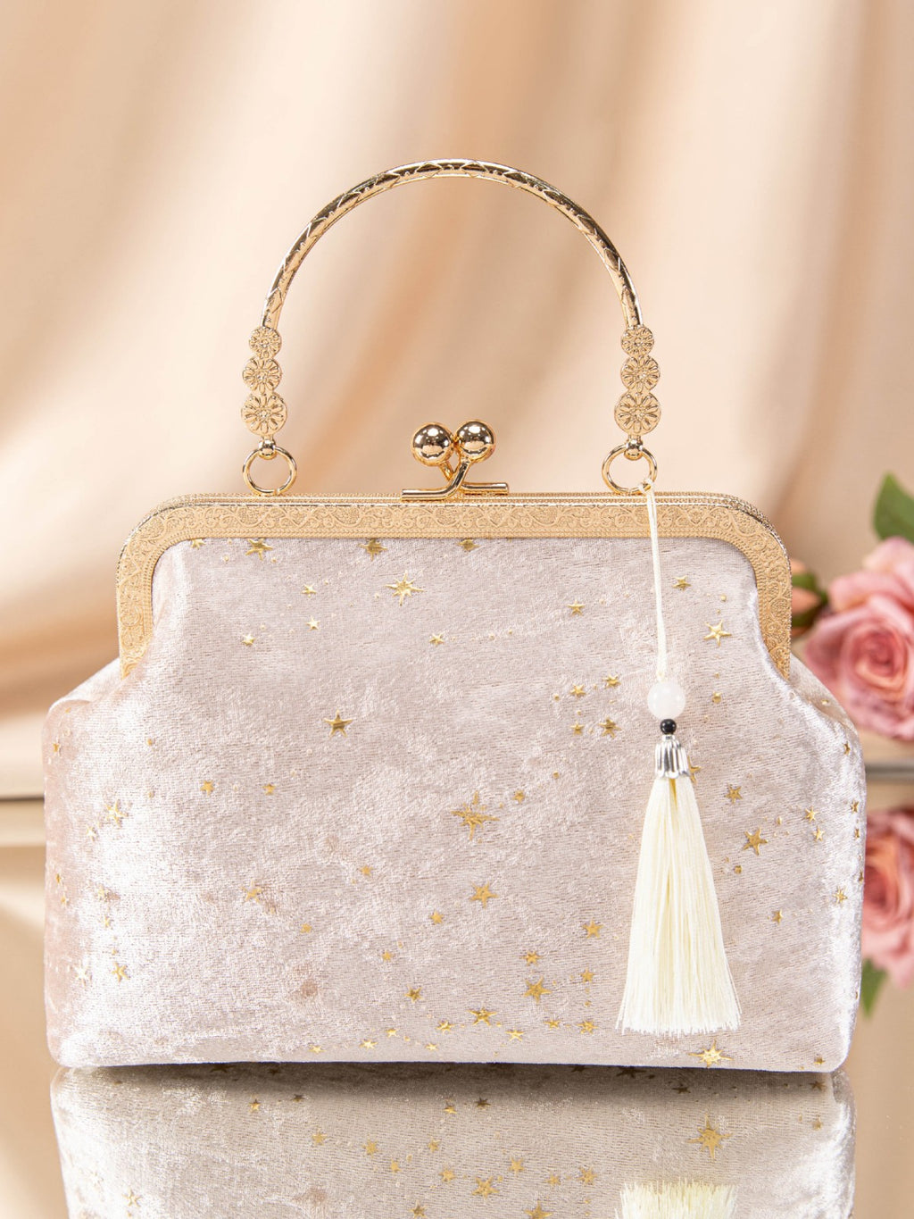 Bag for women, Chinese style banquet bag, starry texture mouth gold bag, versatile crossbody bag, women's single shoulder chain bag