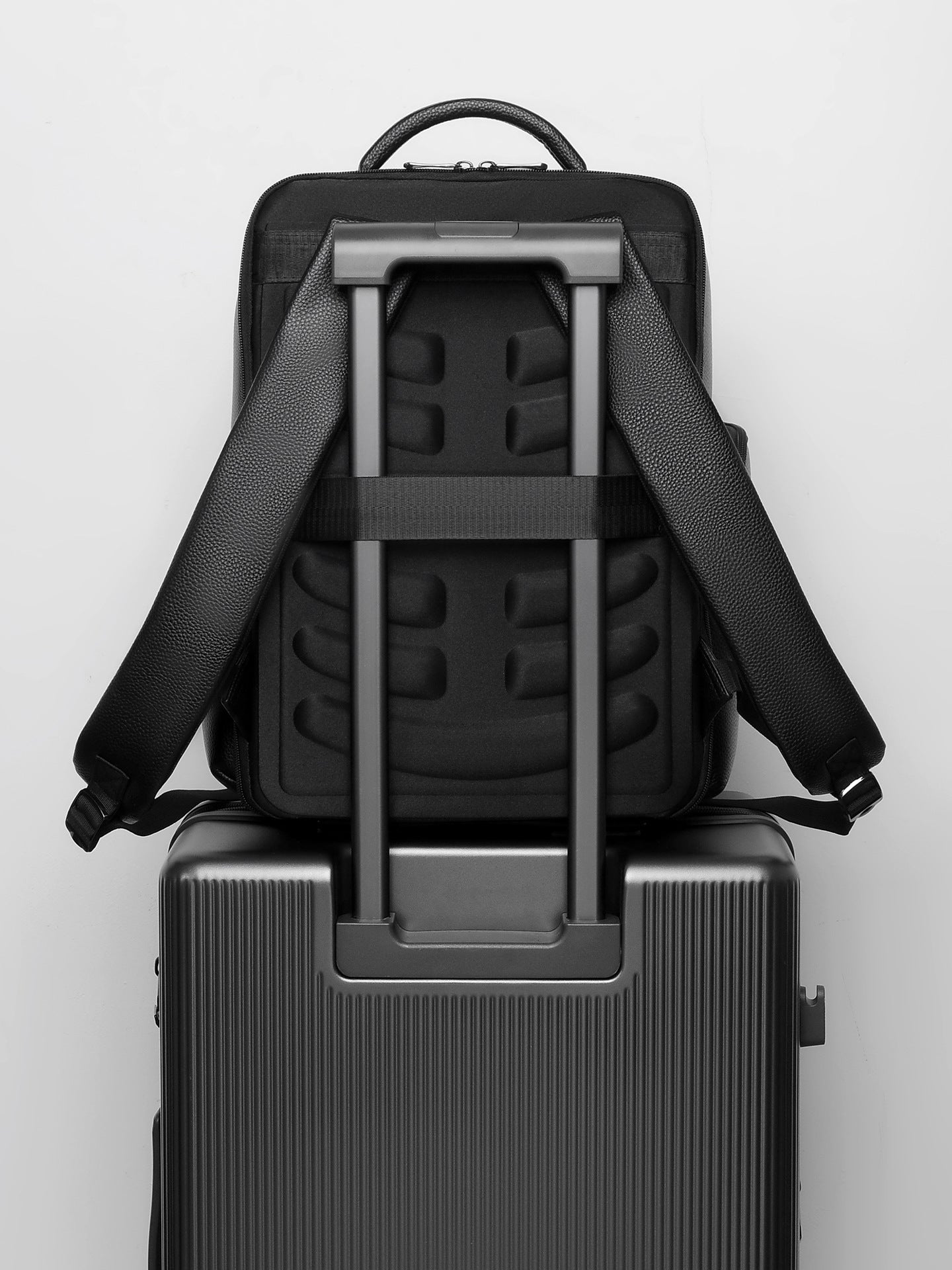 New Business Commuter Computer Bag 15.6-inch Large Capacity College Student Backpack Fashion Lychee Pattern Men's Backpack