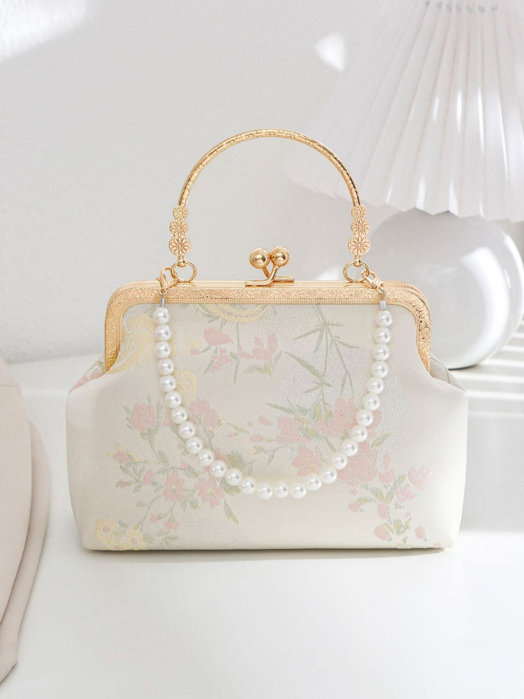 New Chinese style silk embroidery Hanfu bag, versatile for summer, crossbody chain dumpling bag, floral pattern handbag